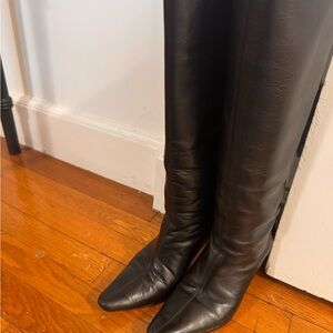 BY FAR Black Leather Heeled Boots